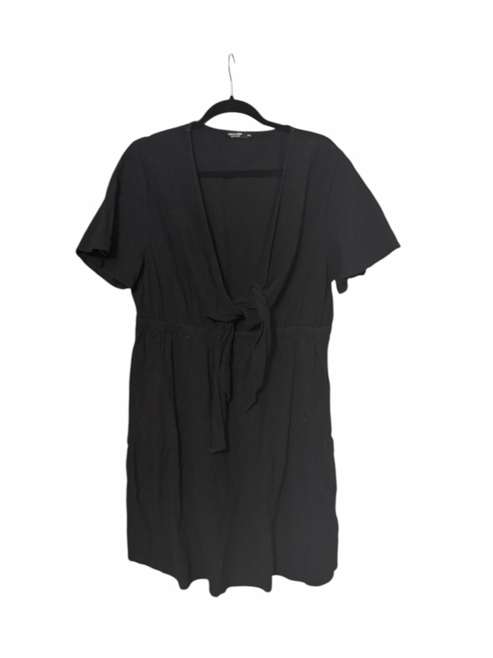SHEIN Black Mini Dress with Tie Front • Size 2X